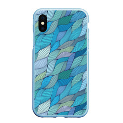Чехол iPhone XS Max матовый Волны, цвет: 3D-голубой