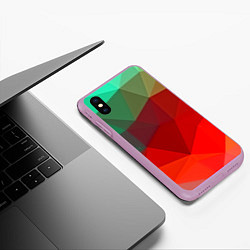 Чехол iPhone XS Max матовый Abstraction colorise, цвет: 3D-сиреневый — фото 2