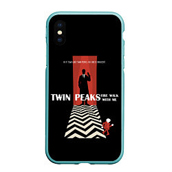 Чехол iPhone XS Max матовый Twin Peaks Man, цвет: 3D-мятный