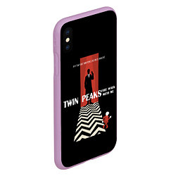 Чехол iPhone XS Max матовый Twin Peaks Man, цвет: 3D-сиреневый — фото 2
