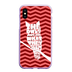 Чехол iPhone XS Max матовый Twin Peaks: The Owls, цвет: 3D-сиреневый