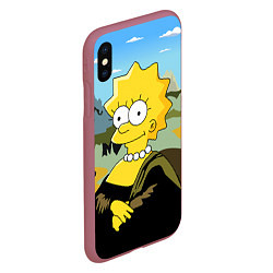 Чехол iPhone XS Max матовый Mona Liza, цвет: 3D-малиновый — фото 2