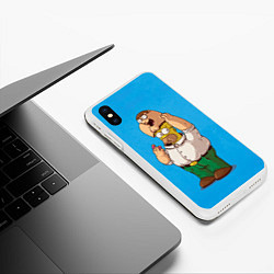 Чехол iPhone XS Max матовый Homer Dad, цвет: 3D-белый — фото 2