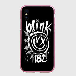 Чехол iPhone XS Max матовый Blink-182, цвет: 3D-розовый