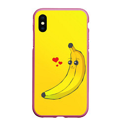 Чехол iPhone XS Max матовый Just Banana (Yellow), цвет: 3D-малиновый