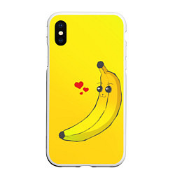 Чехол iPhone XS Max матовый Just Banana (Yellow), цвет: 3D-белый