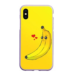 Чехол iPhone XS Max матовый Just Banana (Yellow), цвет: 3D-светло-сиреневый