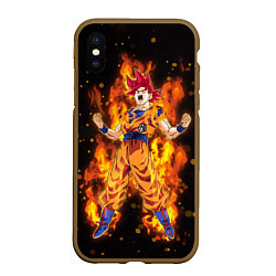 Чехол iPhone XS Max матовый Fire Goku