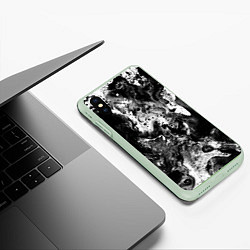 Чехол iPhone XS Max матовый Чёрная краска, цвет: 3D-салатовый — фото 2