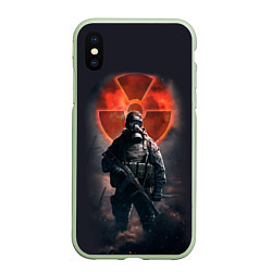 Чехол iPhone XS Max матовый STALKER: Red Sun, цвет: 3D-салатовый