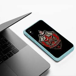 Чехол iPhone XS Max матовый КГБ, цвет: 3D-мятный — фото 2