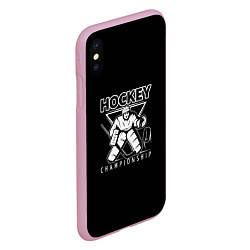 Чехол iPhone XS Max матовый Hockey Championship, цвет: 3D-розовый — фото 2