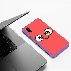 Чехол iPhone XS Max матовый Эмодзи / Смайл, цвет: 3D-фиолетовый — фото 2
