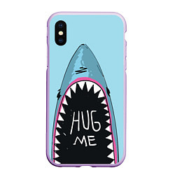 Чехол iPhone XS Max матовый Shark: Hug me, цвет: 3D-сиреневый