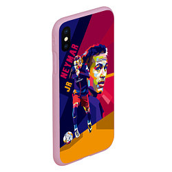 Чехол iPhone XS Max матовый Jr. Neymar, цвет: 3D-розовый — фото 2