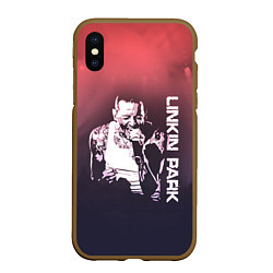 Чехол iPhone XS Max матовый Linkin Park Честер, цвет: 3D-коричневый