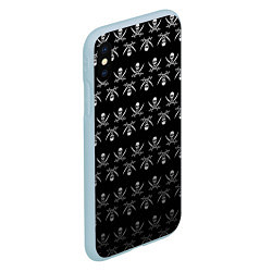 Чехол iPhone XS Max матовый Пиратский pattern, цвет: 3D-голубой — фото 2
