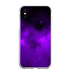 Чехол iPhone XS Max матовый Космос, цвет: 3D-белый