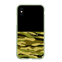 Чехол iPhone XS Max матовый Лесной Камуфляж