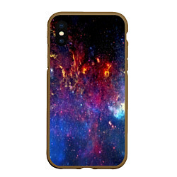 Чехол iPhone XS Max матовый Космос, цвет: 3D-коричневый