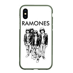 Чехол iPhone XS Max матовый Ramones Party, цвет: 3D-темно-зеленый