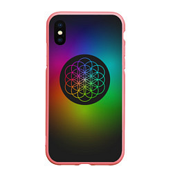 Чехол iPhone XS Max матовый Coldplay Colour, цвет: 3D-баблгам