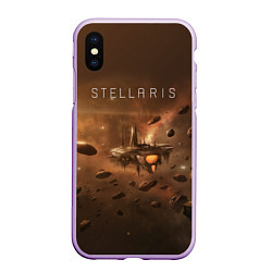 Чехол iPhone XS Max матовый Stellaris, цвет: 3D-сиреневый