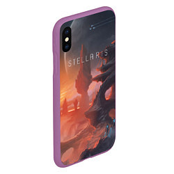 Чехол iPhone XS Max матовый Stellaris, цвет: 3D-фиолетовый — фото 2