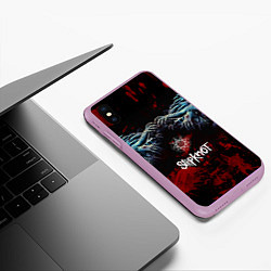 Чехол iPhone XS Max матовый Slipknot руки зомби, цвет: 3D-сиреневый — фото 2