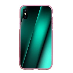 Чехол iPhone XS Max матовый Emerald lines, цвет: 3D-розовый