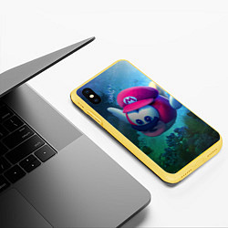 Чехол iPhone XS Max матовый Super Mario Марио, цвет: 3D-желтый — фото 2
