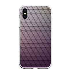 Чехол iPhone XS Max матовый Кольчуга из треугольников, цвет: 3D-белый