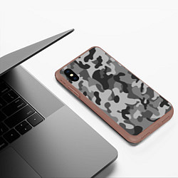 Чехол iPhone XS Max матовый Ночной Камуфляж 1, цвет: 3D-коричневый — фото 2