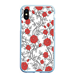 Чехол iPhone XS Max матовый Сад из Роз, цвет: 3D-голубой