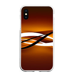 Чехол iPhone XS Max матовый Горизонталь, цвет: 3D-белый