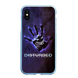 Чехол iPhone XS Max матовый Disturbed: Live at red rocks, цвет: 3D-голубой