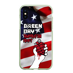 Чехол iPhone XS Max матовый Green Day American Idiot, цвет: 3D-салатовый