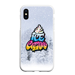Чехол iPhone XS Max матовый Ice Cream, цвет: 3D-белый