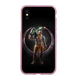 Чехол iPhone XS Max матовый Quake Soldier, цвет: 3D-розовый