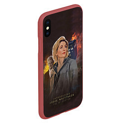 Чехол iPhone XS Max матовый Jodie Whittaker, цвет: 3D-красный — фото 2