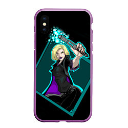 Чехол iPhone XS Max матовый Blonde, цвет: 3D-фиолетовый