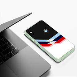 Чехол iPhone XS Max матовый BMW M SPORT, цвет: 3D-салатовый — фото 2