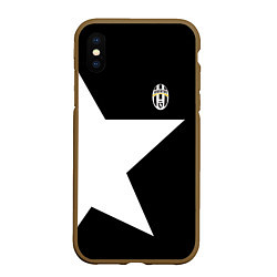 Чехол iPhone XS Max матовый FC Juventus: Star, цвет: 3D-коричневый