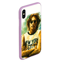 Чехол iPhone XS Max матовый John Lennon: New York, цвет: 3D-сиреневый — фото 2