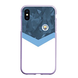 Чехол iPhone XS Max матовый Manchester City FC: Sport, цвет: 3D-светло-сиреневый