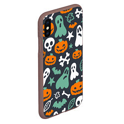 Чехол iPhone XS Max матовый Halloween Monsters, цвет: 3D-коричневый — фото 2