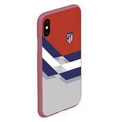 Чехол iPhone XS Max матовый Atletico FC: Grey style, цвет: 3D-малиновый — фото 2