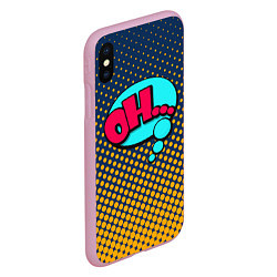 Чехол iPhone XS Max матовый Pop art: Ohh!, цвет: 3D-розовый — фото 2