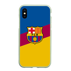 Чехол iPhone XS Max матовый FC Barcelona 2018 Colors, цвет: 3D-салатовый