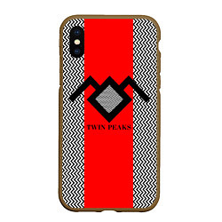 Чехол iPhone XS Max матовый Twin Peaks Mark, цвет: 3D-коричневый